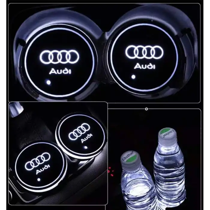 Audi Ledli Işıklı Bardaklık Altı - Usb Şarjlı - RGB Modlu -