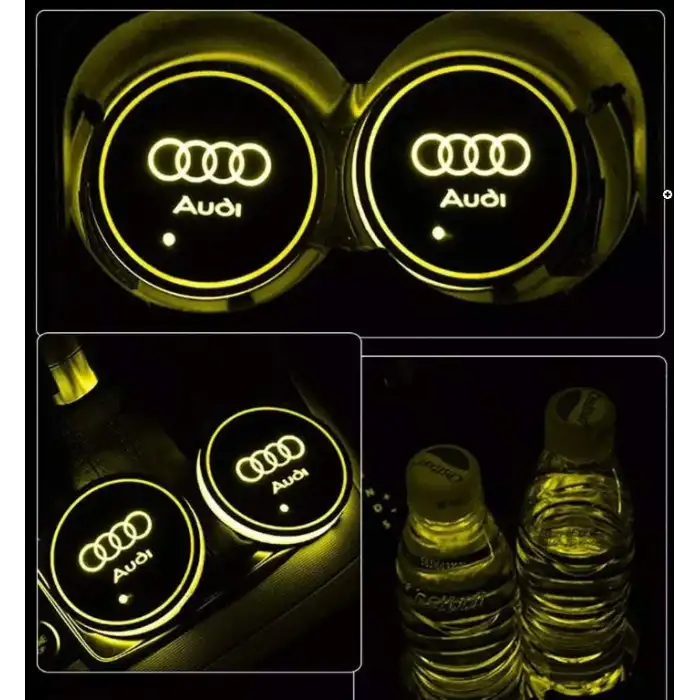 Audi Ledli Işıklı Bardaklık Altı - Usb Şarjlı - RGB Modlu -