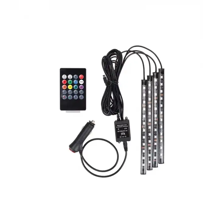 Ayak Altı Aydınlatma Uzaktan Kumandalı Sese Duyarlı Araç İçi Ayakalti Işık 12 Ledli