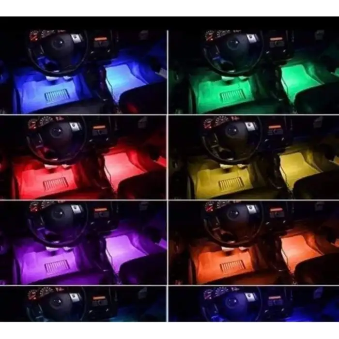 Ayak Altı Aydınlatma Uzaktan Kumandalı Sese Duyarlı Araç İçi Ayakalti Işık 12 Ledli