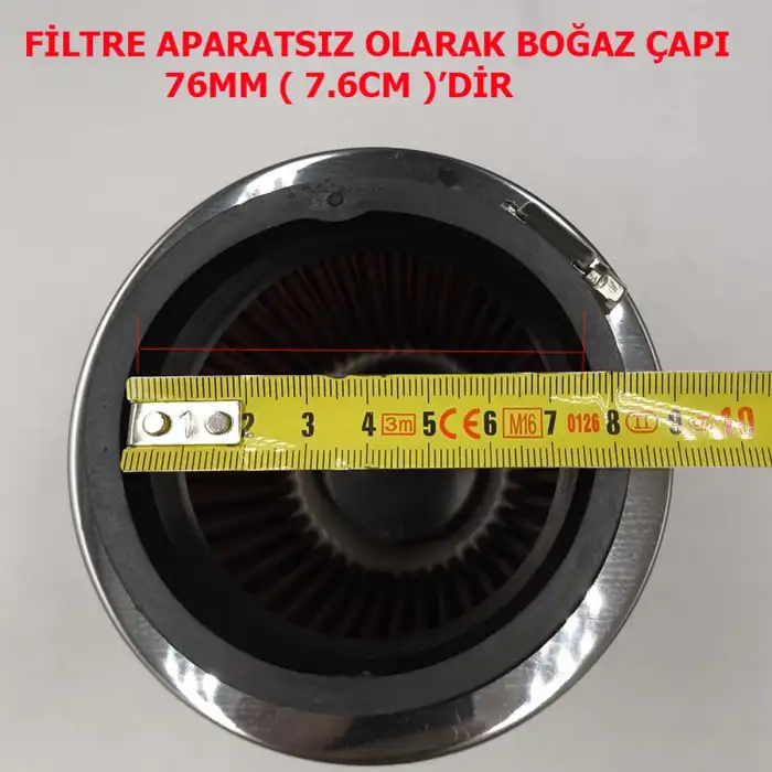 Ayarlanabilir Çaplı Açık Hava Filtresi Dar Kırmızı Renk 60mm-70mm-76mm