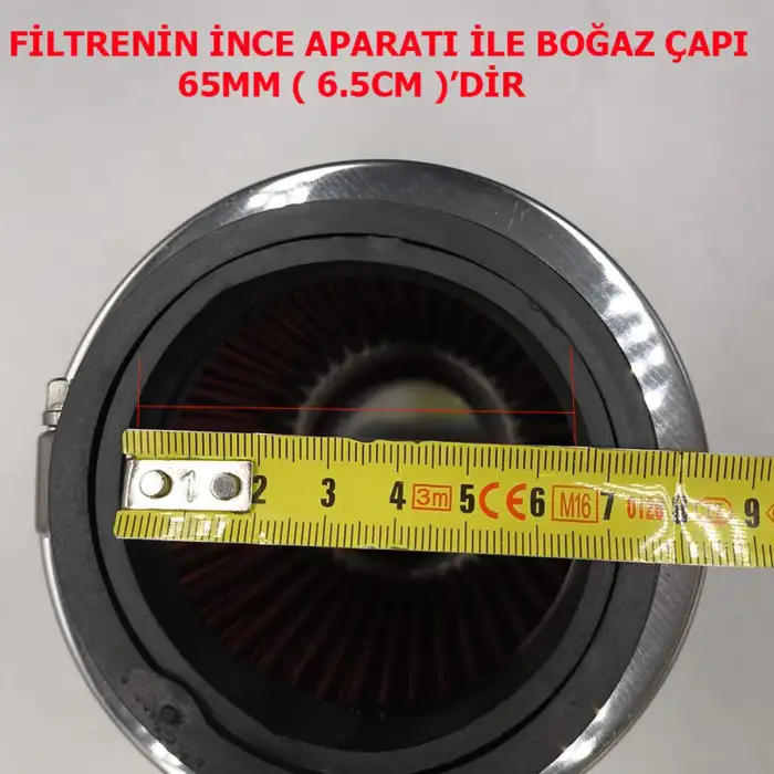Ayarlanabilir Çaplı Açık Hava Filtresi Dar Kırmızı Renk 60mm-70mm-76mm
