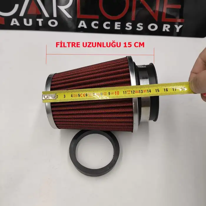 Ayarlanabilir Çaplı Açık Hava Filtresi Dar Kırmızı Renk 60mm-70mm-76mm