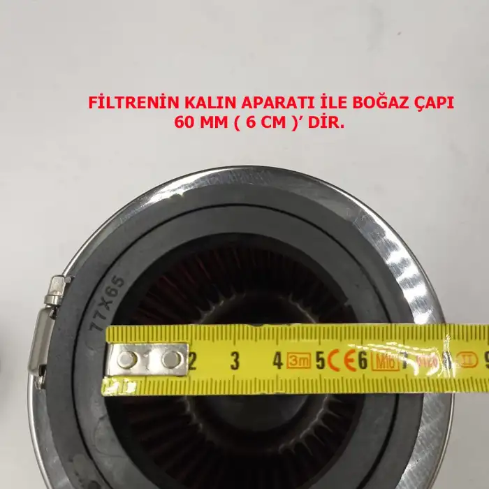 Ayarlanabilir Çaplı Açık Hava Filtresi Dar Kırmızı Renk 60mm-70mm-76mm