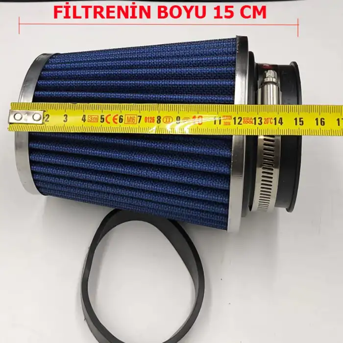 Ayarlanabilir Çaplı Açık Hava Filtresi Dar Mavi Renk 60mm-70mm-76mm
