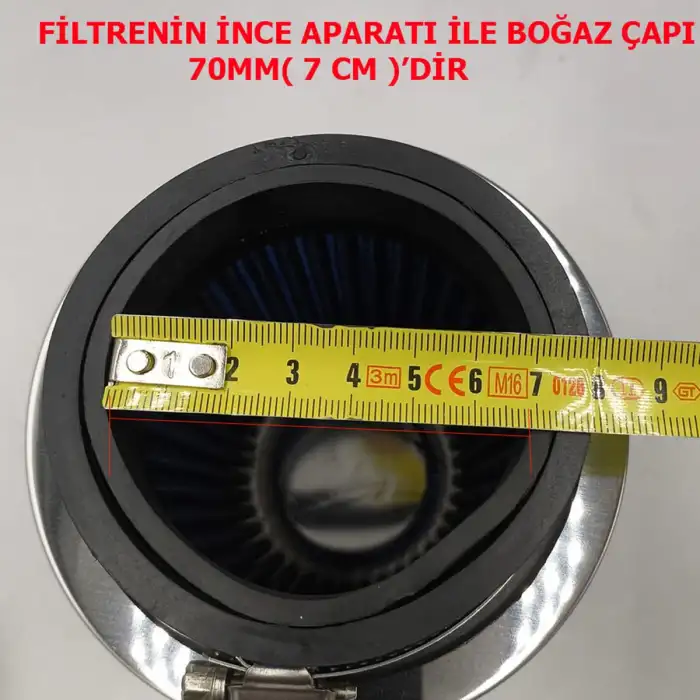 Ayarlanabilir Çaplı Açık Hava Filtresi Dar Mavi Renk 60mm-70mm-76mm