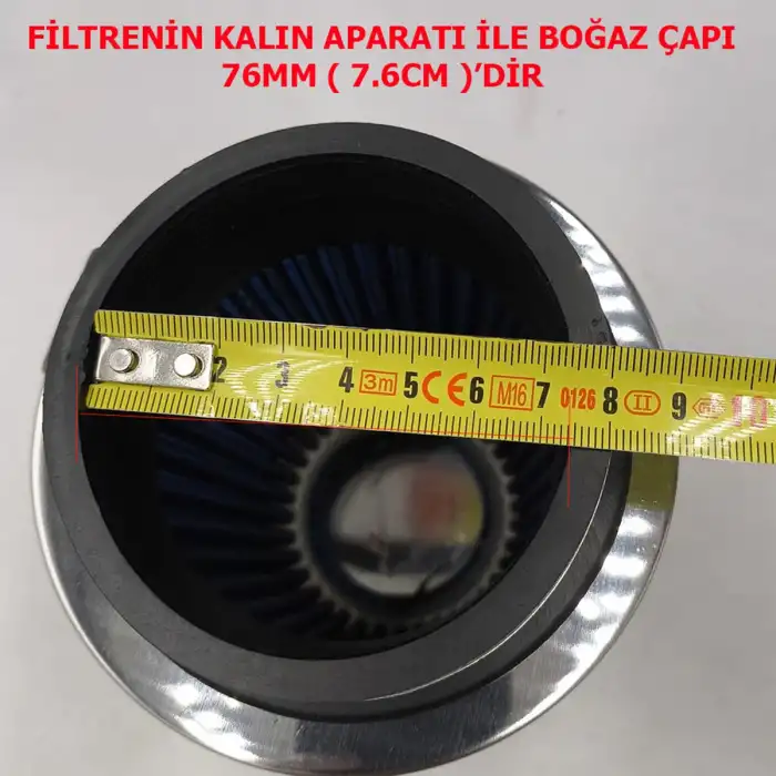 Ayarlanabilir Çaplı Açık Hava Filtresi Dar Mavi Renk 60mm-70mm-76mm
