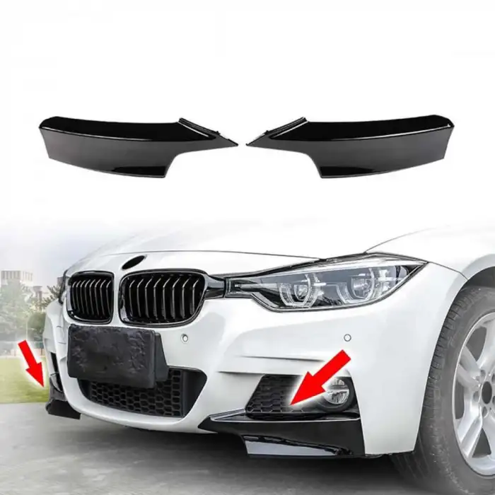 Bmw 3 Serisi F30 Kasa Uyumlu Ön Tampon Flap Eki Piano Black Dayanıklı Malzeme