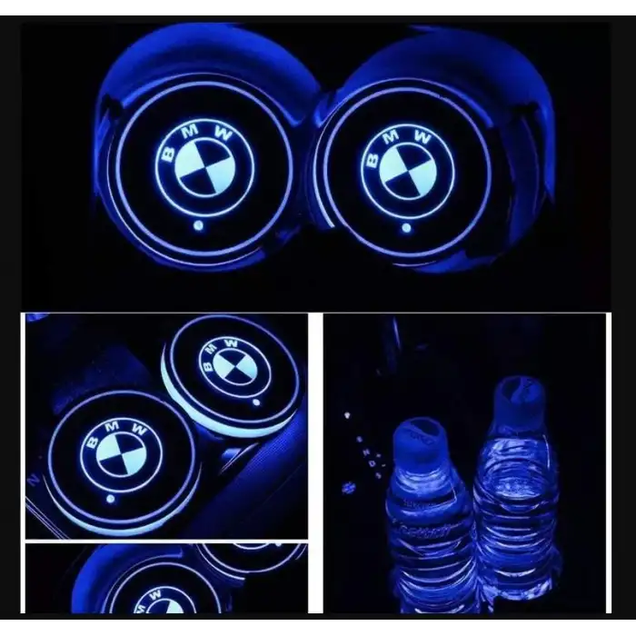 Bmw Ledli Işıklı Bardaklık Altı - Usb Şarjlı - RGB Modlu -