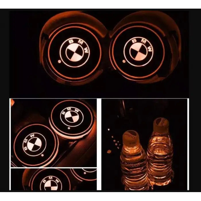 Bmw Ledli Işıklı Bardaklık Altı - Usb Şarjlı - RGB Modlu -