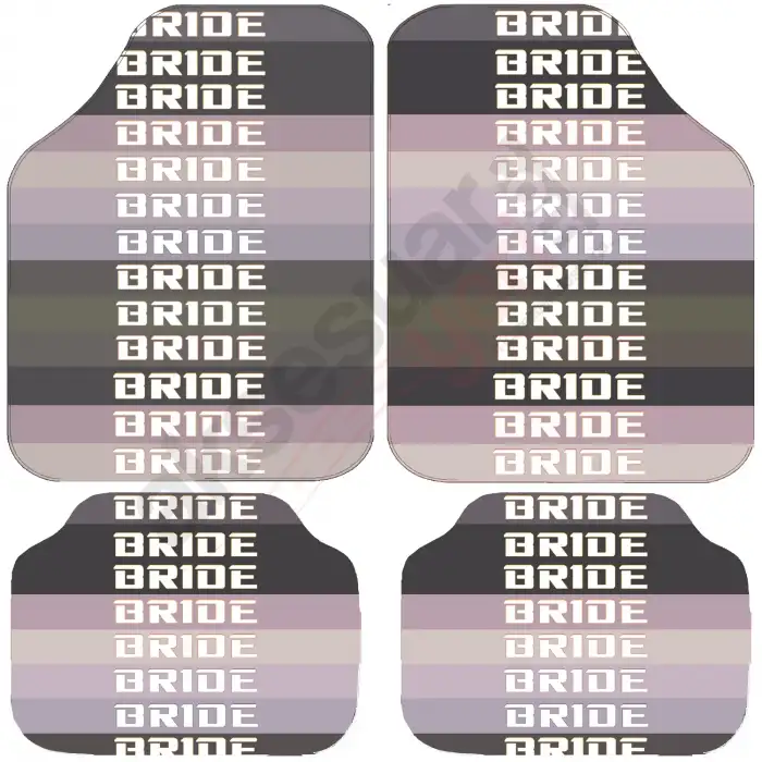 Bride Gri-Mor Desen Araç İçi Halı Paspas-Kaydırmaz Taban-Universal Her Araca Uyumlu-Yıkanabilir