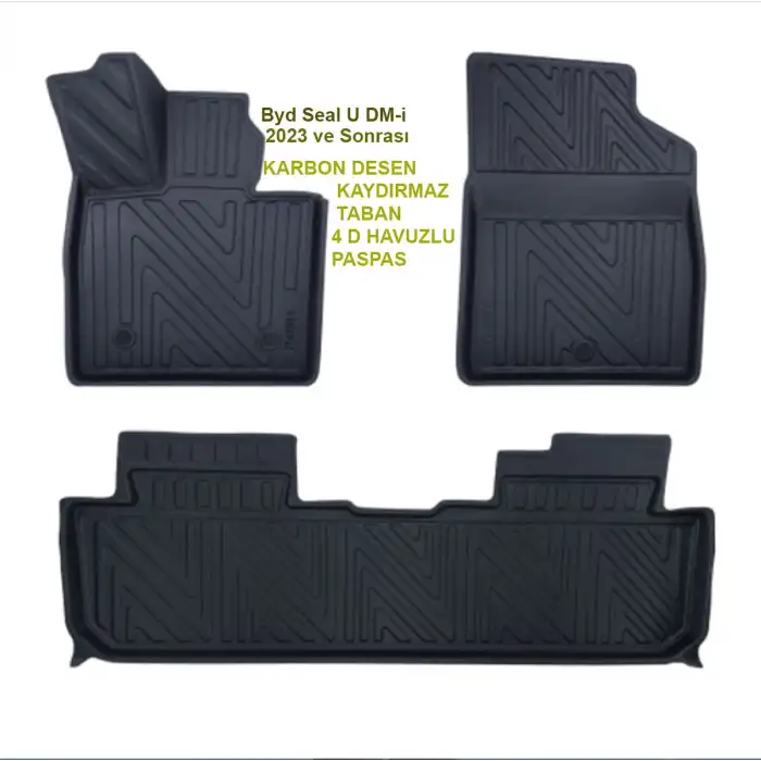 BYD Seal U DM-i 2023 ve Sonrası 4D Premium Havuzlu Paspas-Kaydırmaz Taban