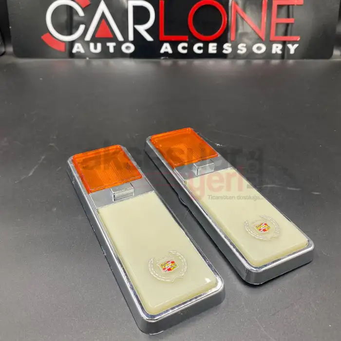 Cadillac Turuncu Beyaz Çift Renk Direk Lambası Gazetelik Neon Led 12V