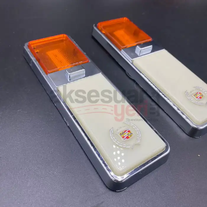 Cadillac Turuncu Beyaz Çift Renk Direk Lambası Gazetelik Neon Led 12V