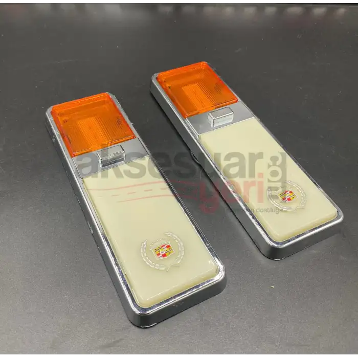 Cadillac Turuncu Beyaz Çift Renk Direk Lambası Gazetelik Neon Led 12V