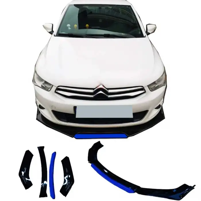 Citroen C-Elysee Uyumlu Ön Lip Mavi Renkli 4 Parça - A+ Ürün - Dayanıklı Malzeme