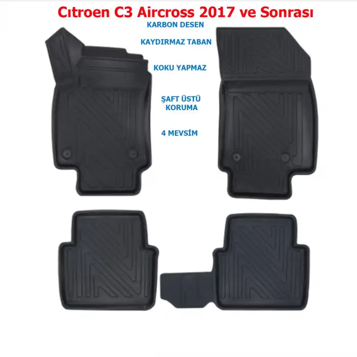 Citroen C3 Aircross 2017 ve Sonrası 4D Premium Havuzlu Paspas