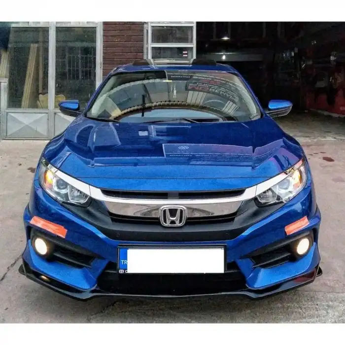 Civic Fc5 Fk7 3 Parça Ön Lİp Piano Black Abs Plastik Kaliteli Malzeme