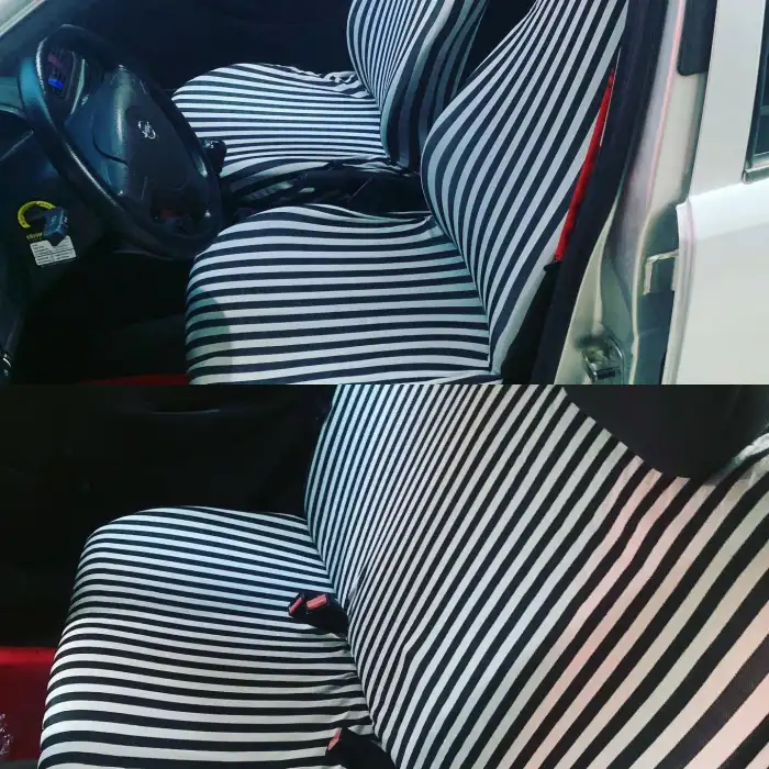 Çizgili Servis Kılıfı Siyah Beyaz- Zebra Desen Servis Kılıfı