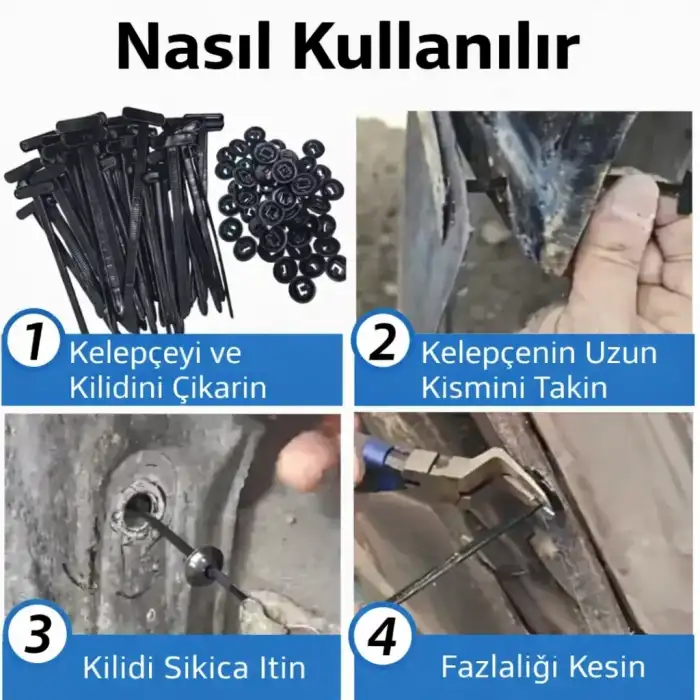 Çok Amaçlı Tamir Klipsi Cırt Kelepçe Akıllı Sekman – Dayanıklı Plastik Kablo Bağı (50 Adet)