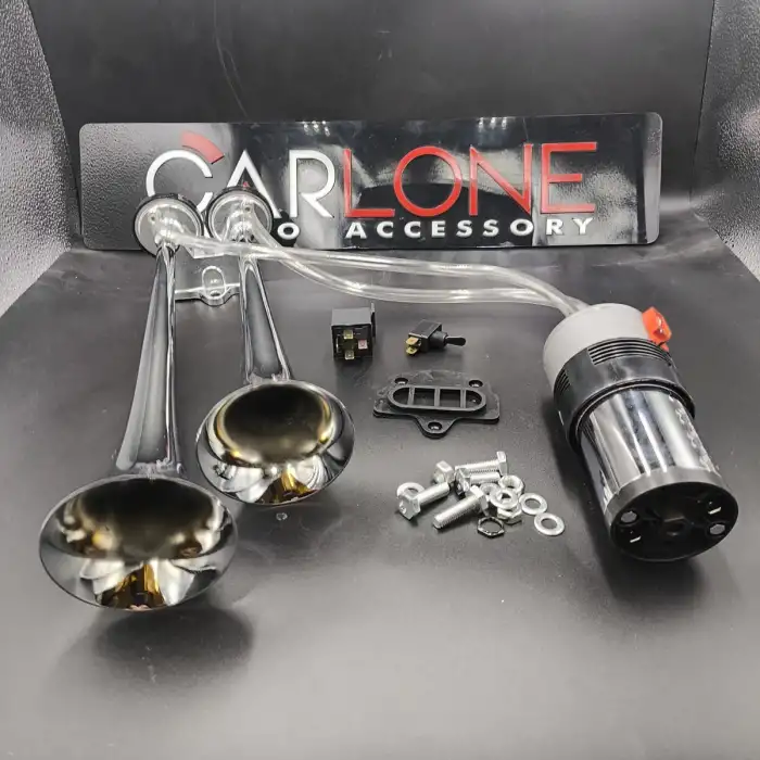 FaLa FaLa Korna-Krom Çift Borulu-12v-Kompresörlü-Role ve Aç Kapa Butonlu