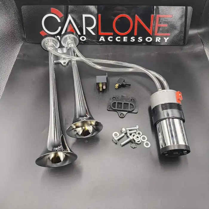 FaLa FaLa Korna-Krom Çift Borulu-12v-Kompresörlü-Role ve Aç Kapa Butonlu