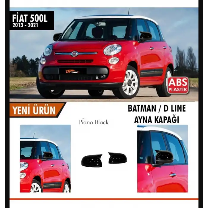 Fiat 500 -500L Uyumlu Yarasa Batman Ayna Kapağı 2014-2018 Piano Black