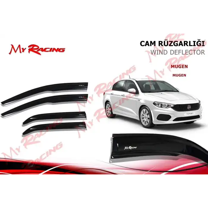 Fiat Egea 4lü Mugen Sport Cam Rüzgarlğı / Carlone / A+ Ürün