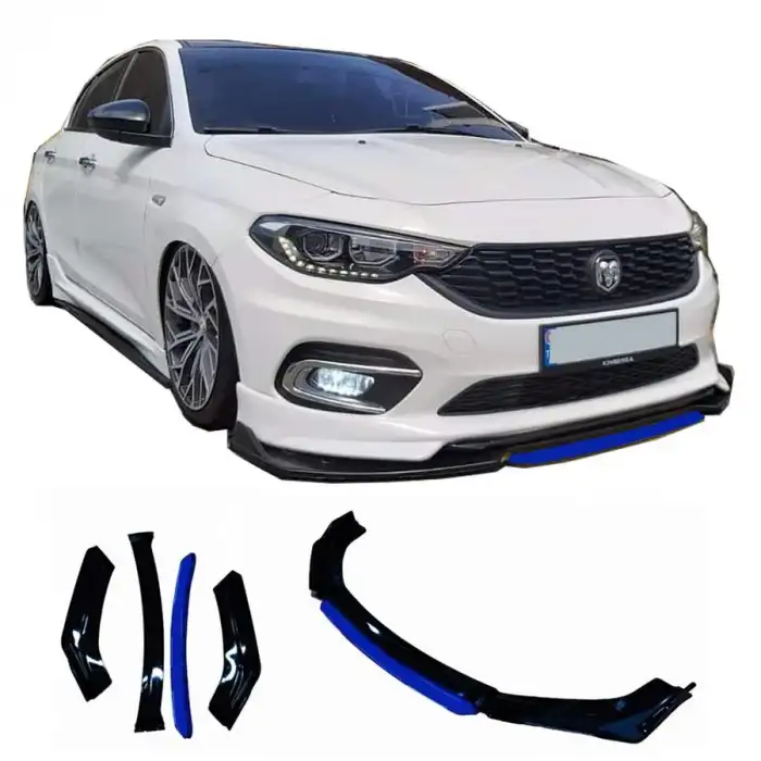 Fiat Egea Uyumlu Ön Lip Mavi Renkli 4 Parça - A+ Ürün - Dayanıklı Malzeme