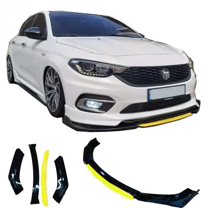 Fiat Egea Uyumlu Ön Lip Sarı Renkli 4 Parça - A+ Ürün - Dayanıklı Malzeme
