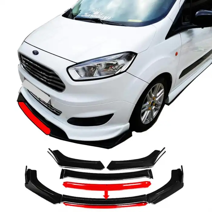 Ford Courier Uyumlu Ön Lip kırmızı Renkli 4 Parça - A+ Ürün - Dayanıklı Malzeme