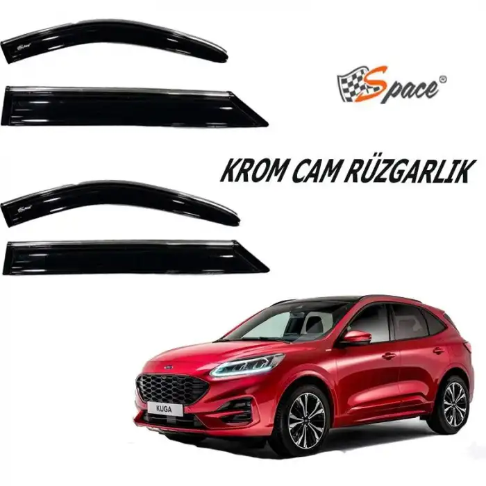 Ford Kuga 2013-2021 Kromlu Cam Rüzgarlığı A+ Yeni Dizayn