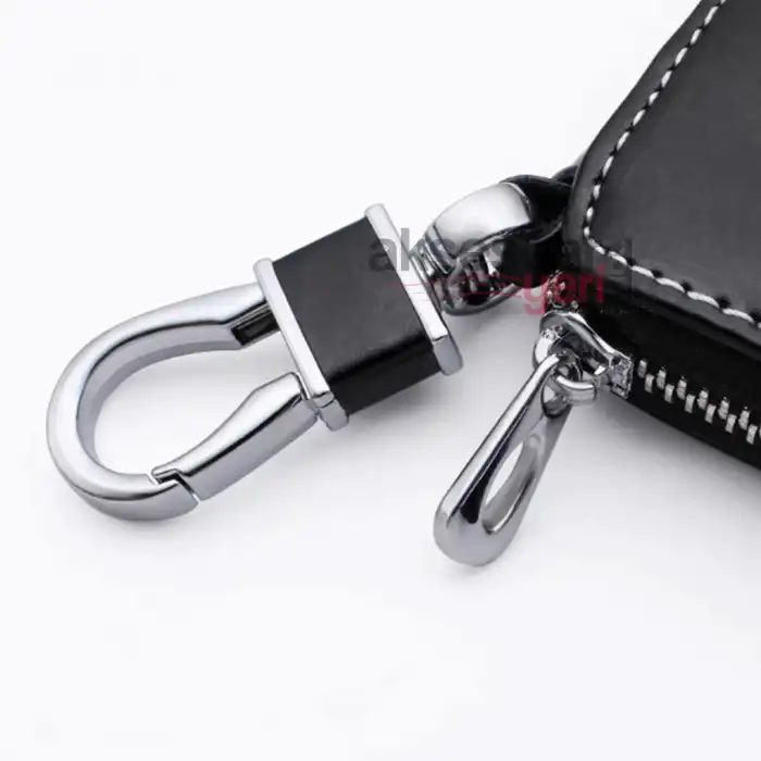 Ford Logolu Lüks Deri Anahtarlık -Fermuarlı Çantalı Şık Yeni Tasarım