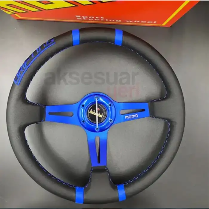 Ford Taunus Sabit Direksiyon Göbeği-35cm Mavi Drifting Momo Spor Direksiyon