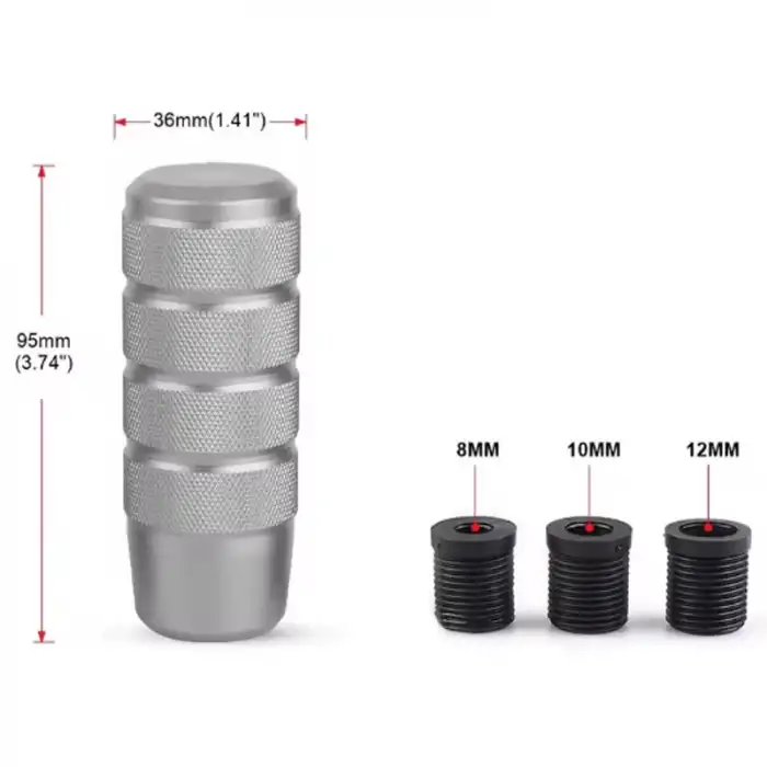 Gri Baklalı Vites Topuzu Metal-Spor Araçlar İçin 9.5cm Renkli Şık Tasarım