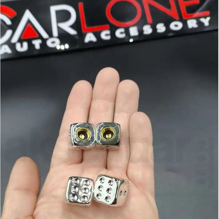 Gri Renk Zar Sibop Kapakları-4lü Set-Sert Plastik Üzerine Parlak Kromaj Kaplama