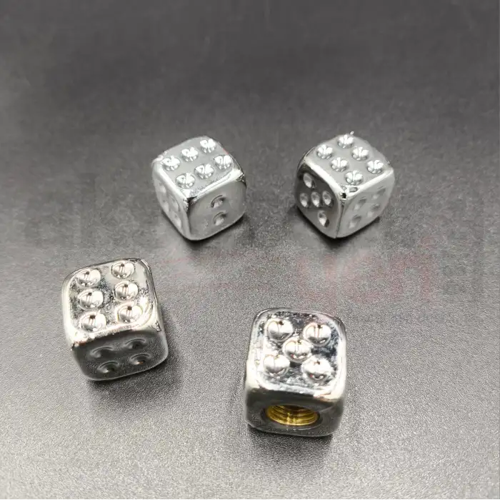 Gri Renk Zar Sibop Kapakları-4lü Set-Sert Plastik Üzerine Parlak Kromaj Kaplama