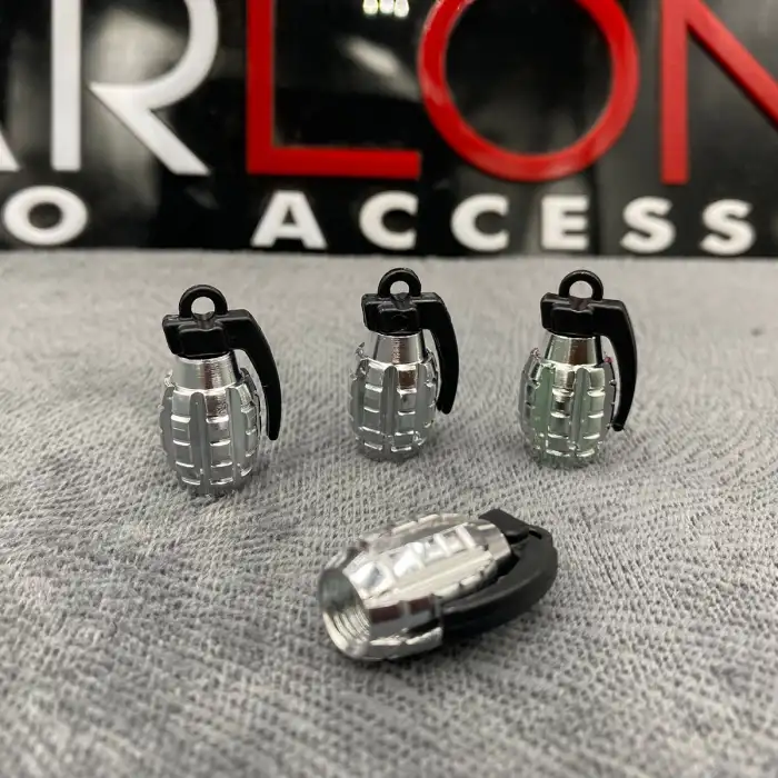 Gümüş/Krom Renk El Bombası Sibop Kapakları Parlak Malzeme