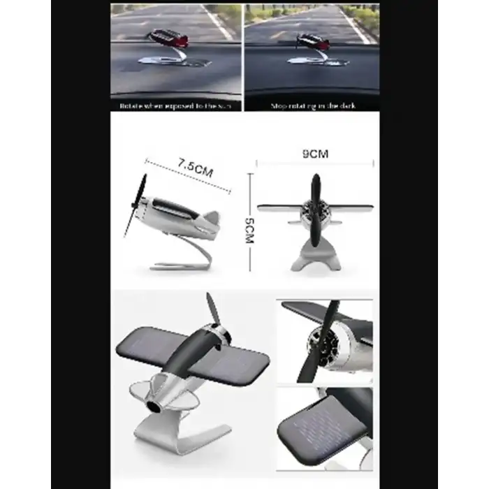 Güneş Enerjisi İle Çalışan Pervaneli Uçak Temalı Oto Kokusu