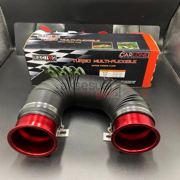 Hava Filtre Uzatma Borusu Akordiyon Esnek Uzayan 75mm Çap - Kırmızı Başlıklı