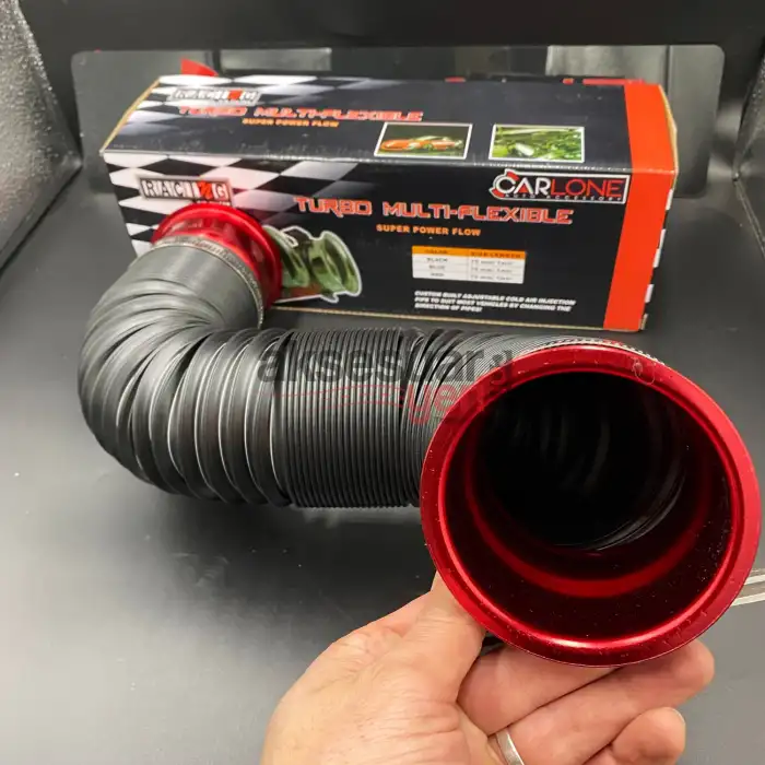 Hava Filtre Uzatma Borusu Akordiyon Esnek Uzayan 75mm Çap - Kırmızı Başlıklı