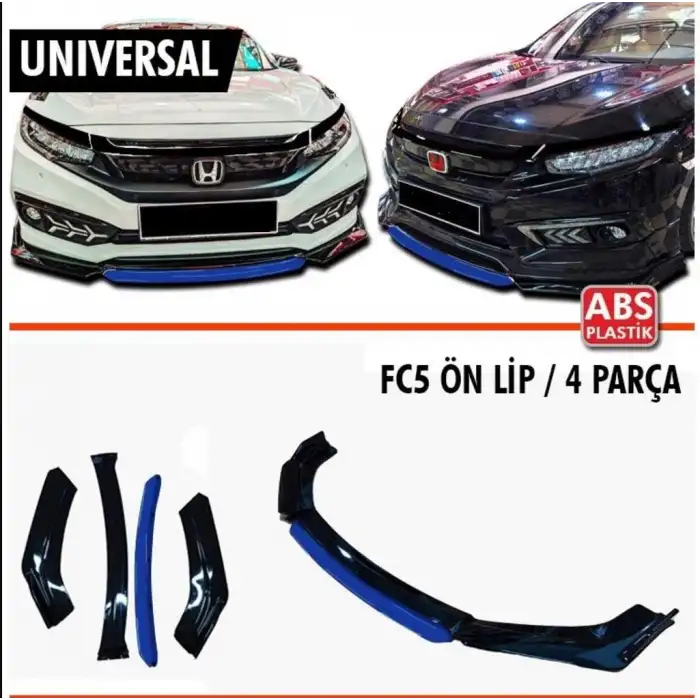 Honda Civic Fc5 - Fk7 Lip Renkli Parça - A+ Kaliteli - Dayanıklı Malzeme - Kırmızı- Sarı-Mavi
