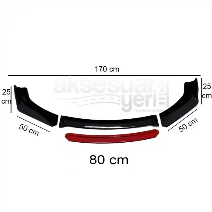 Honda Civic Fc5 - Fk7 Lip Renkli Parça - A+ Kaliteli - Dayanıklı Malzeme - Kırmızı- Sarı-Mavi