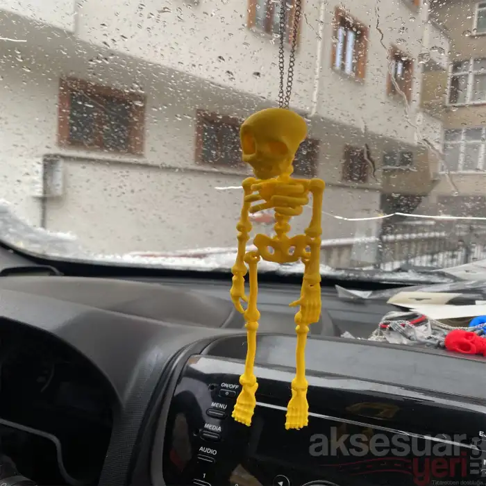 İskelet Ayna Süsü Sarı Renk Zincirli A+ Ürün