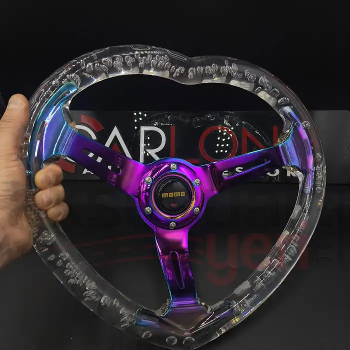 Kalpli Ofsetli Şeffaf Epoksi Direksiyon-Momo Kabarcıklı Direksiyon 32x35 cm