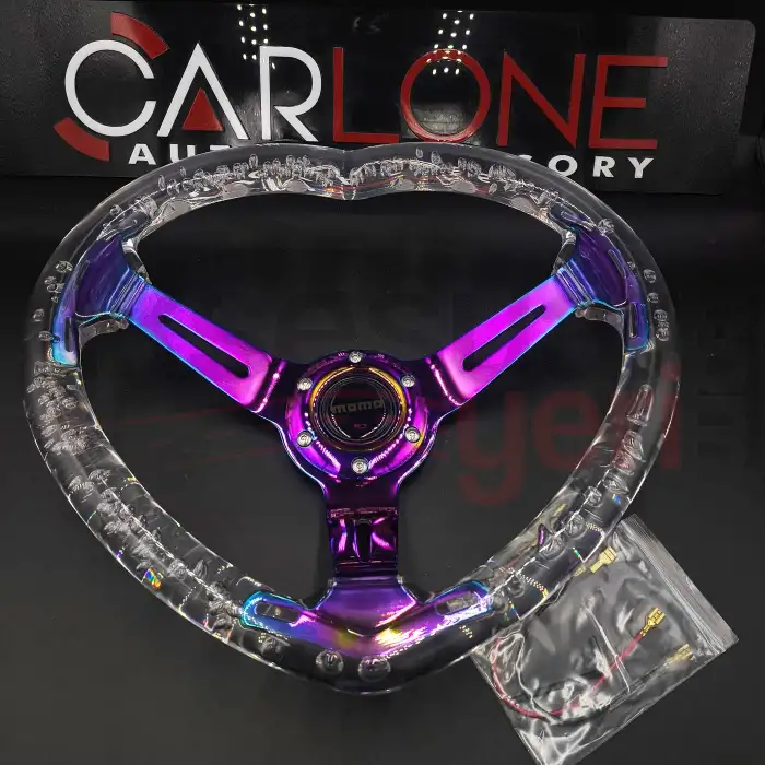 Kalpli Ofsetli Şeffaf Epoksi Direksiyon-Momo Kabarcıklı Direksiyon 32x35 cm