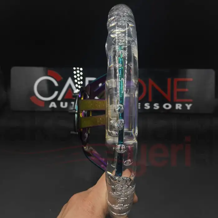 Kalpli Ofsetli Şeffaf Epoksi Direksiyon-Momo Kabarcıklı Direksiyon 32x35 cm