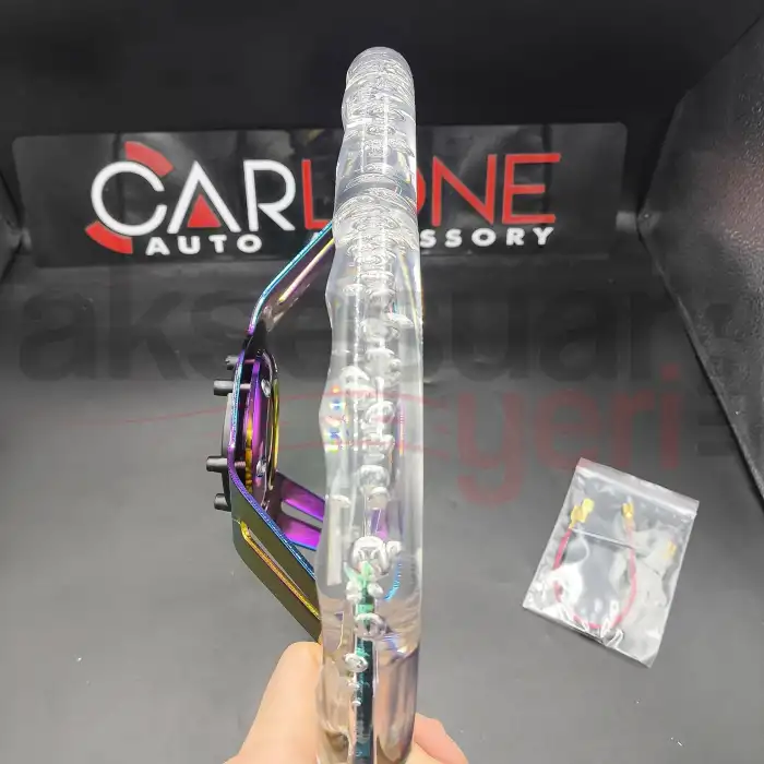 Kalpli Ofsetli Şeffaf Epoksi Direksiyon-Momo Kabarcıklı Direksiyon 32x35 cm