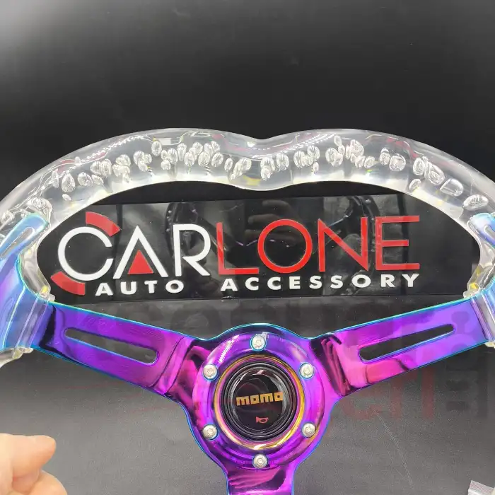 Kalpli Ofsetli Şeffaf Epoksi Direksiyon-Momo Kabarcıklı Direksiyon 32x35 cm