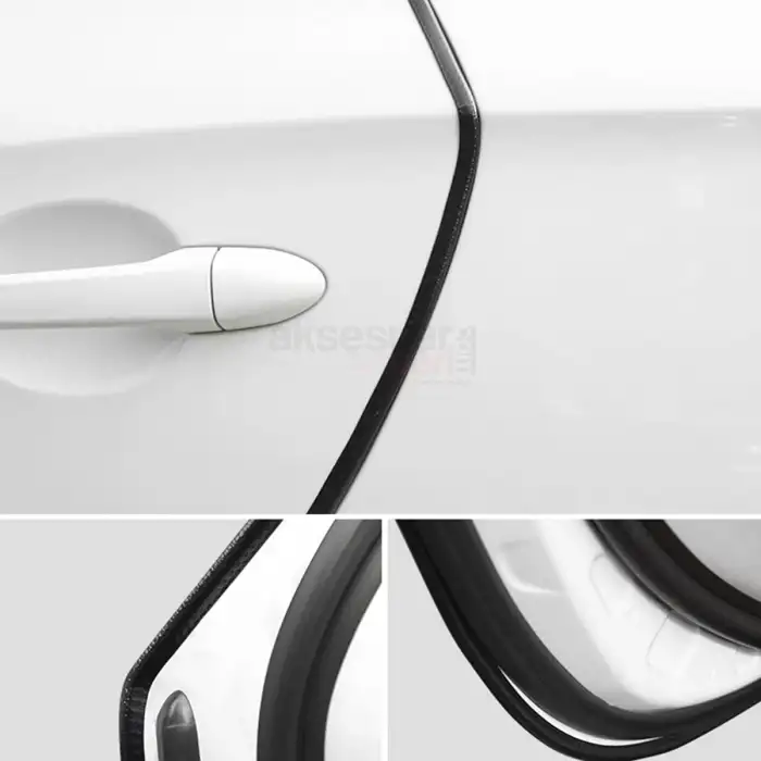 Kapı Koruma Fitili Siyah Kapı Koruyucu Çarpma Çizilme Önleyici Fitil 5 Metre Kapı Koruma Fitili